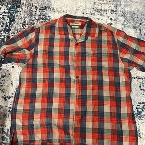 Tommy Bahama Original Fit XXL 2X 100% Silk Orange Plaid Design